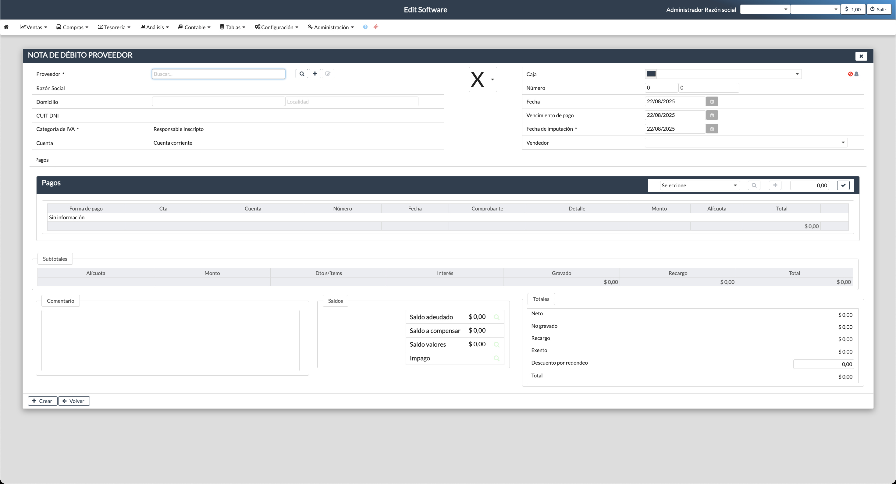 Supplier Debit Notes