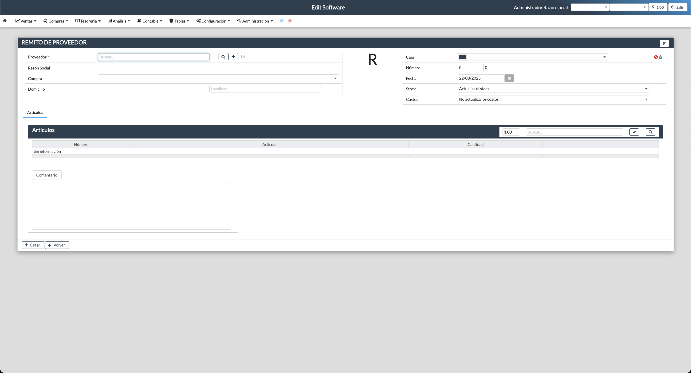 Supplier Delivery Notes